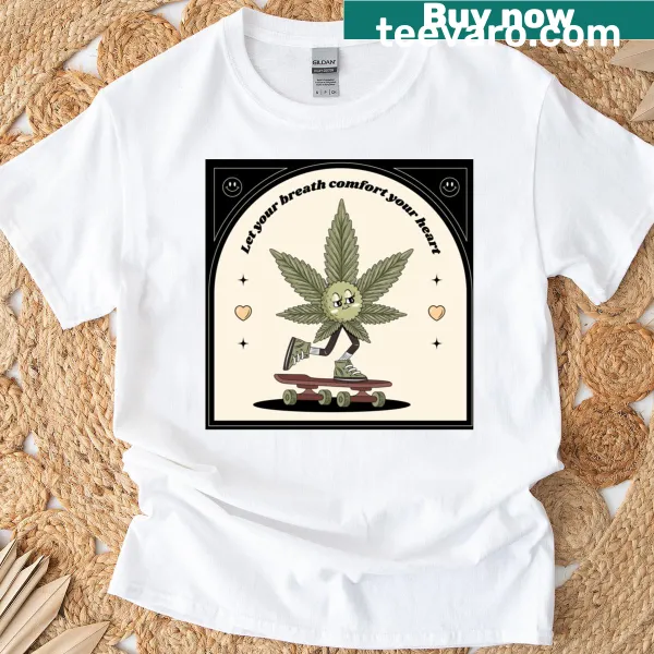Hand-lettered comforting phrase design on T-shirt