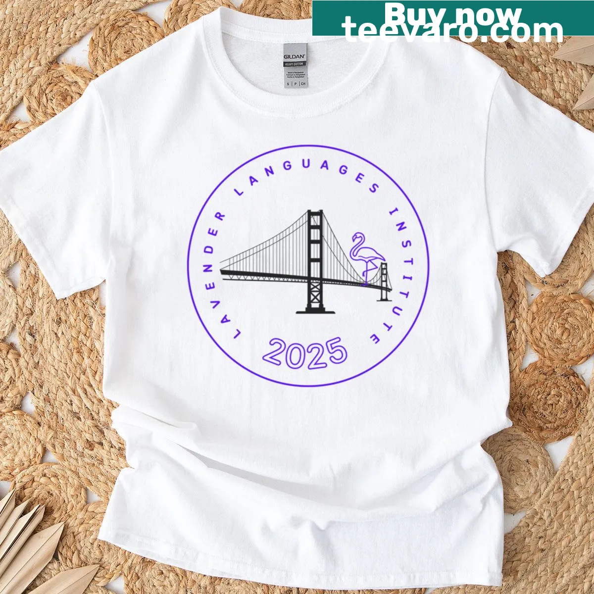Minimalist t-shirt with LLI 2025 typography design — on a men's t-shirt