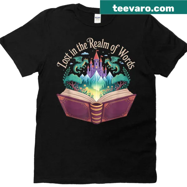 Lost In The Realm Of Words graphic for book lovers