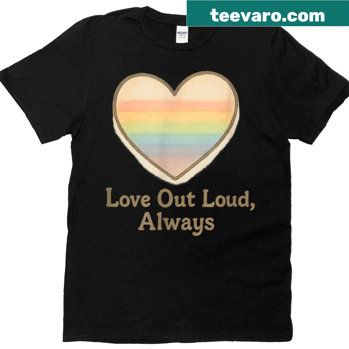 Line art heart design for LGBTQ pride on a T-shirt — on a men's t-shirt