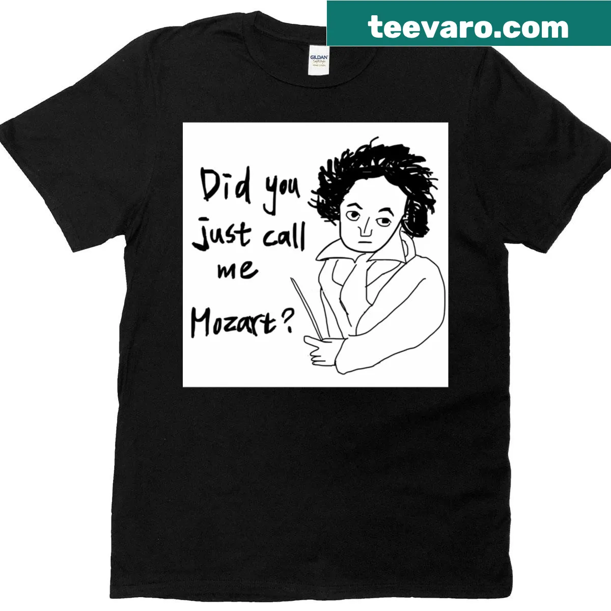 Oversized T-shirt featuring a Beethoven illustration — on a men's t-shirt