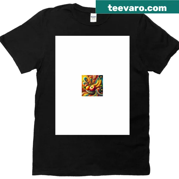 Abstract paint pour design on a creative graphic t-shirt