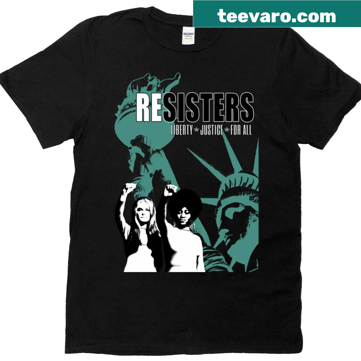 Oversized T-shirt with 'Resisters' in bold letters — on a men's t-shirt