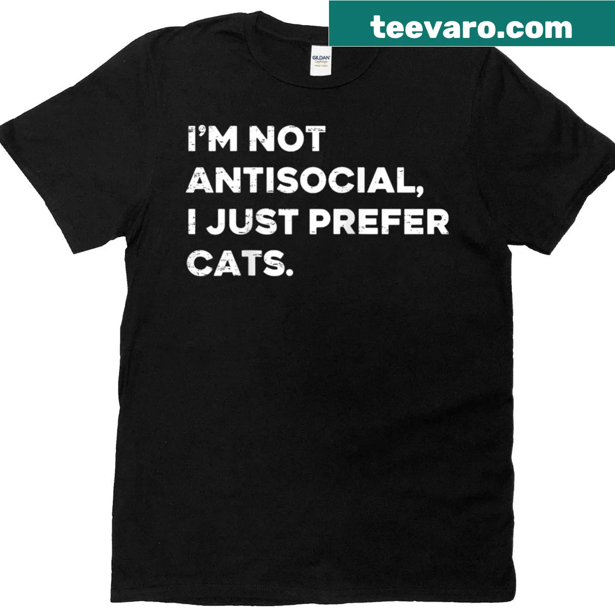 Funny cat lover T-shirt with retro typography about preferring cats — on a men's t-shirt