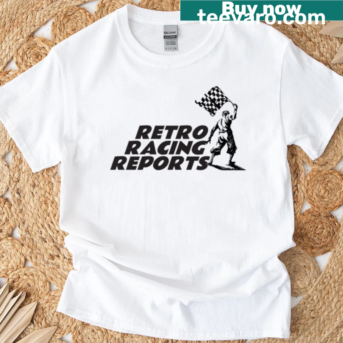Vintage inspired Retro Racing Reports 2 t-shirt — on a men's t-shirt