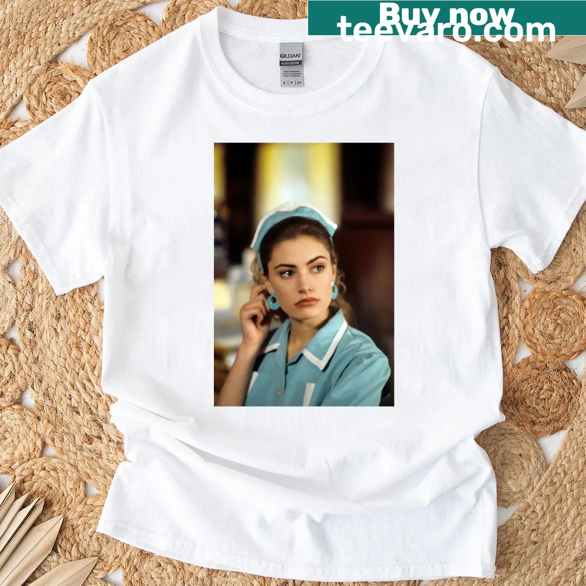 Illustrative design of Shelly Johnson at Double R Diner on T-shirt — on a men's t-shirt