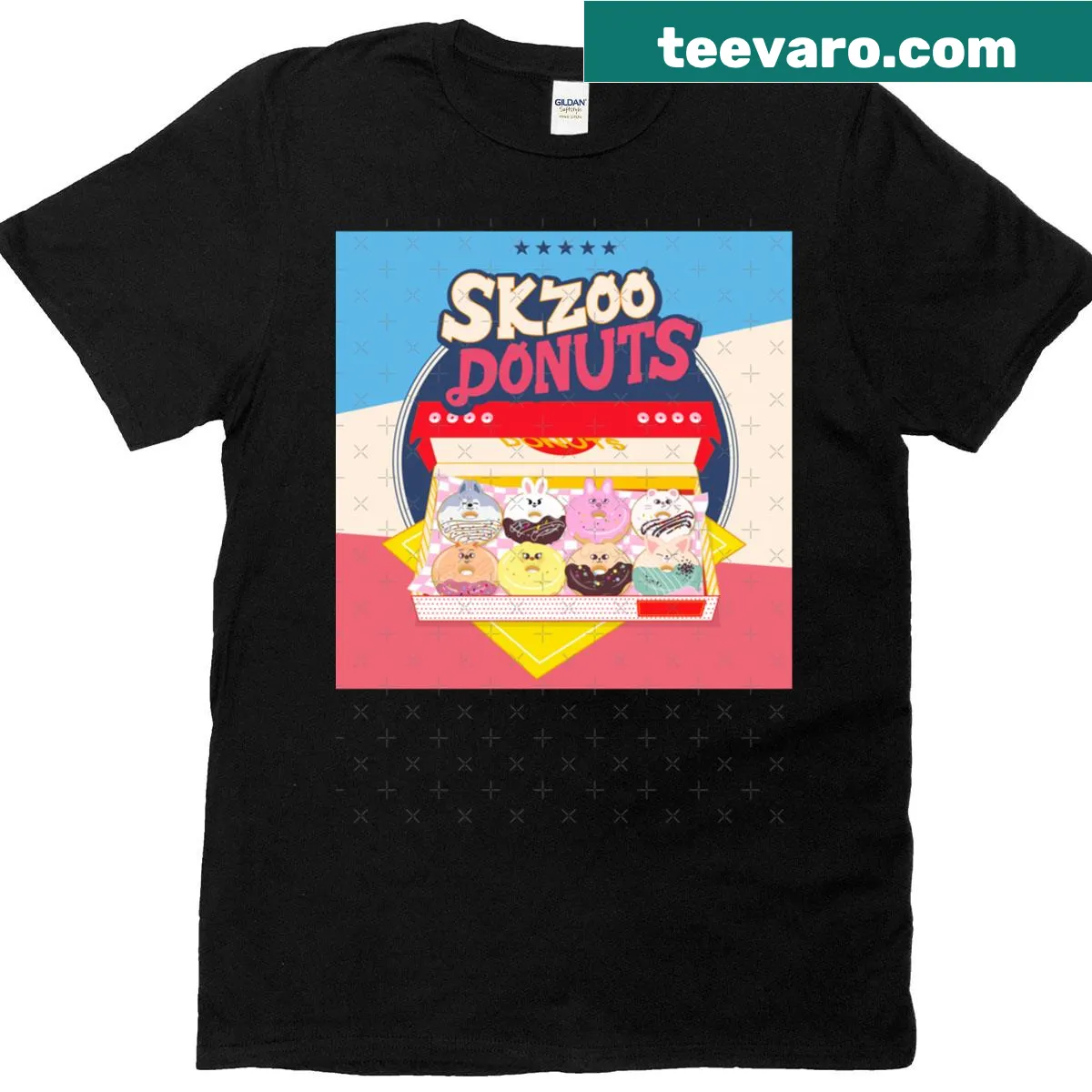 Oversized T-shirt with a playful cartoon donut design — on a men's t-shirt