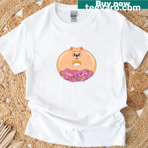 Cute Han Quokka donut illustration on a t-shirt