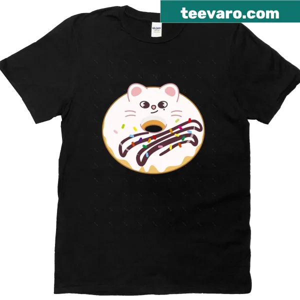 Oversized T-shirt with playful donut illustrations in a whimsical style