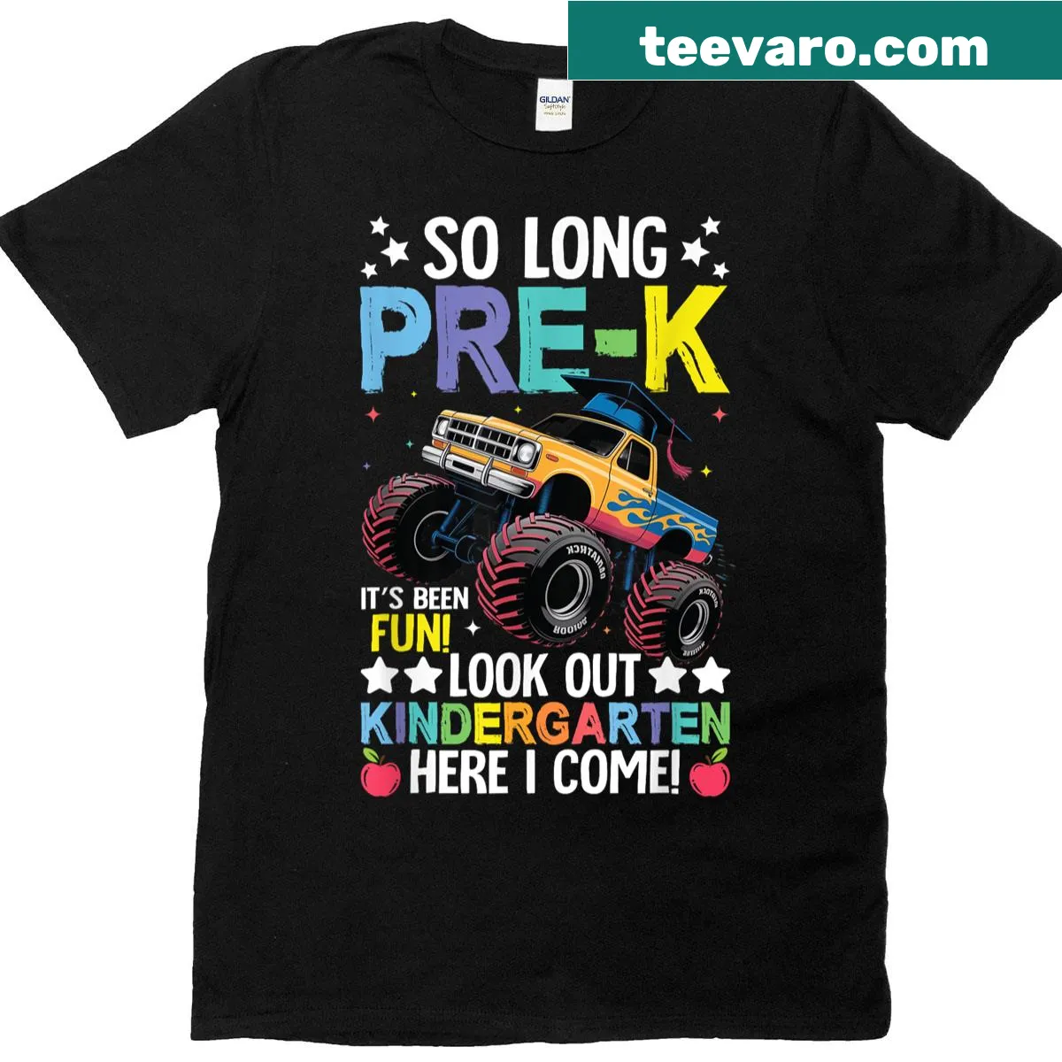 T-shirt celebrating preschool graduation with cheerful text — on a men's t-shirt
