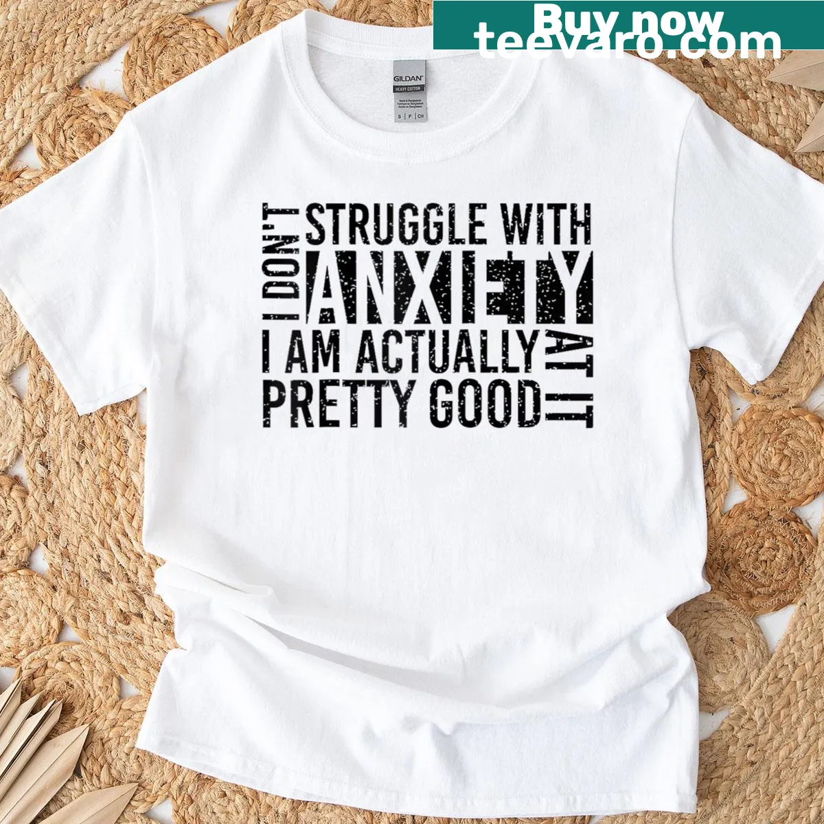 Empowering design for anxiety warriors on women's raglan tee — on a men's t-shirt