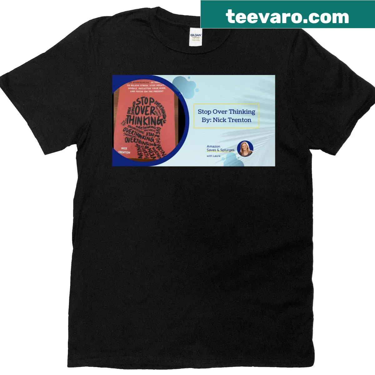 Inspirational T-shirt promoting mindfulness and stress relief techniques — on a men's t-shirt