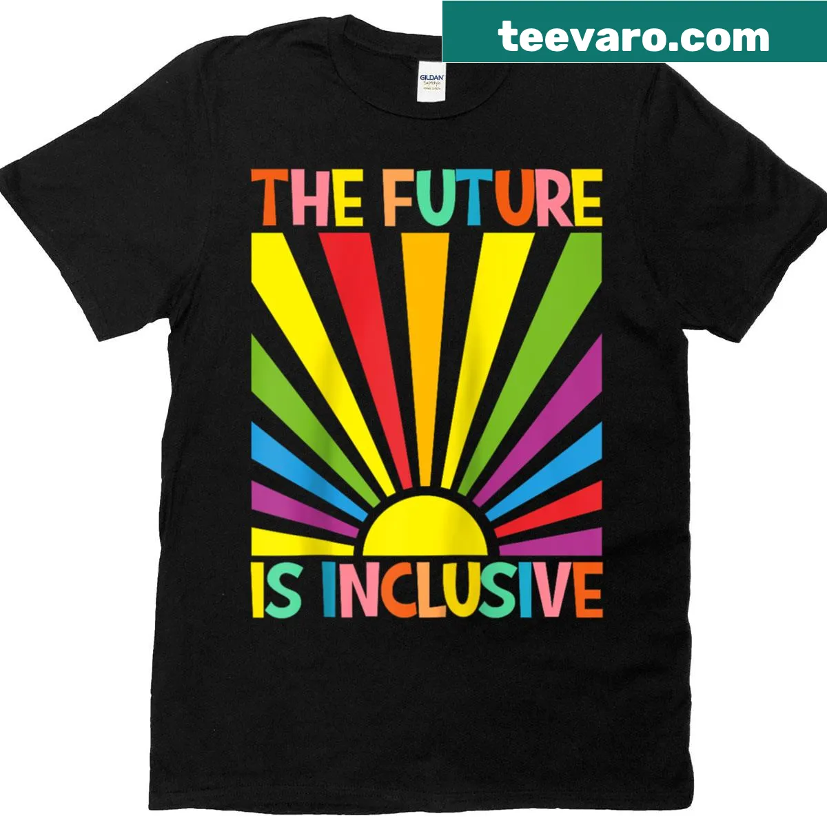 Inclusive Rainbow Pride raglan tee with motivational text — on a men's t-shirt