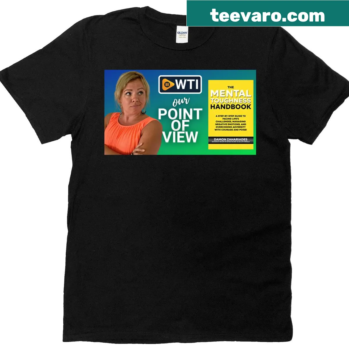 Mental Toughness Handbook shirt with motivational text — on a men's t-shirt