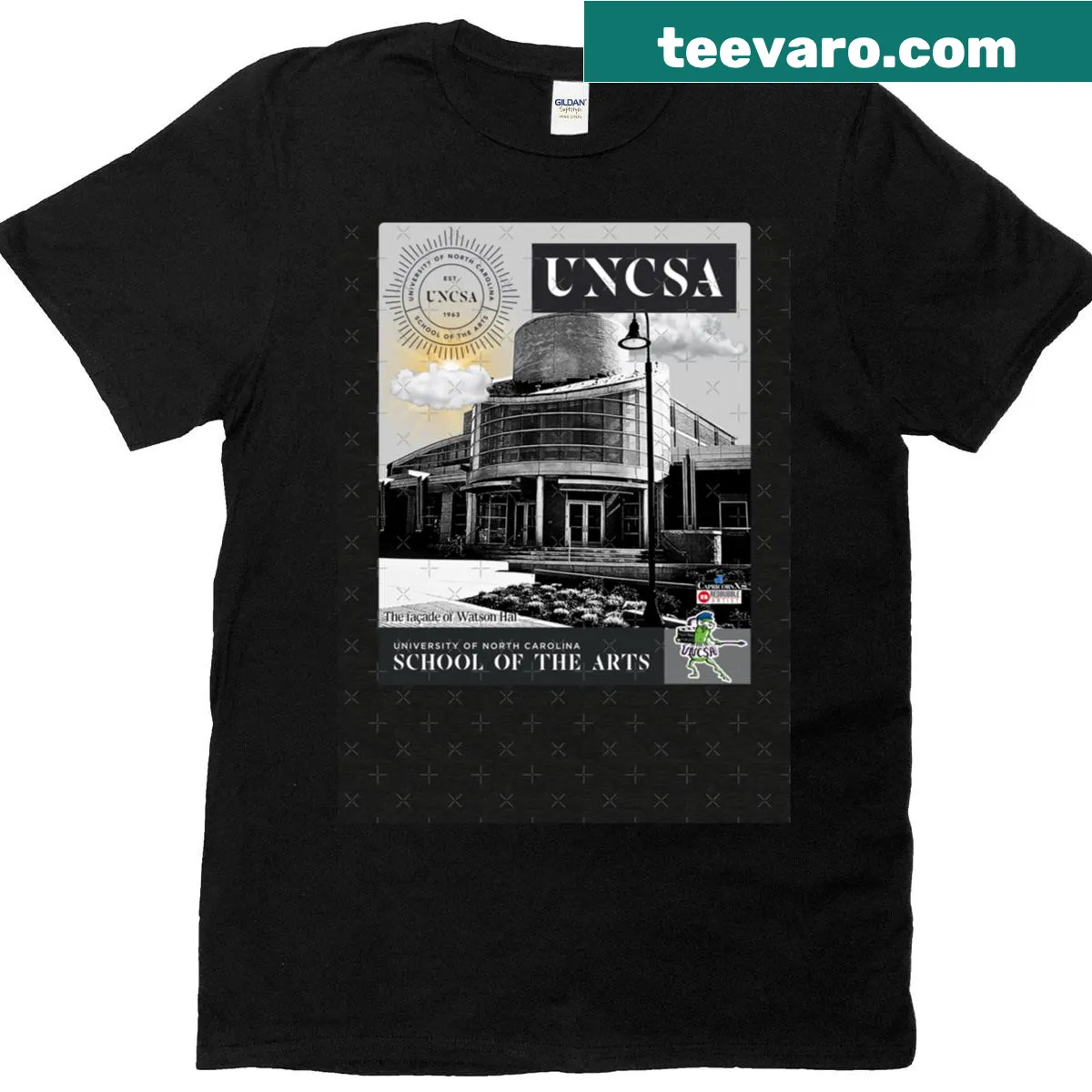 T-shirt featuring 'Uncsa' in a stylish font. — on a men's t-shirt