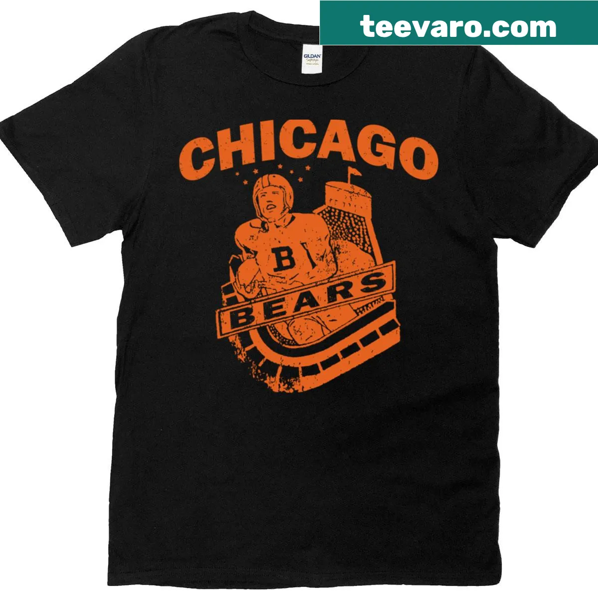 Vintage-style Chicago Bears T-shirt with classic team design — on a men's t-shirt