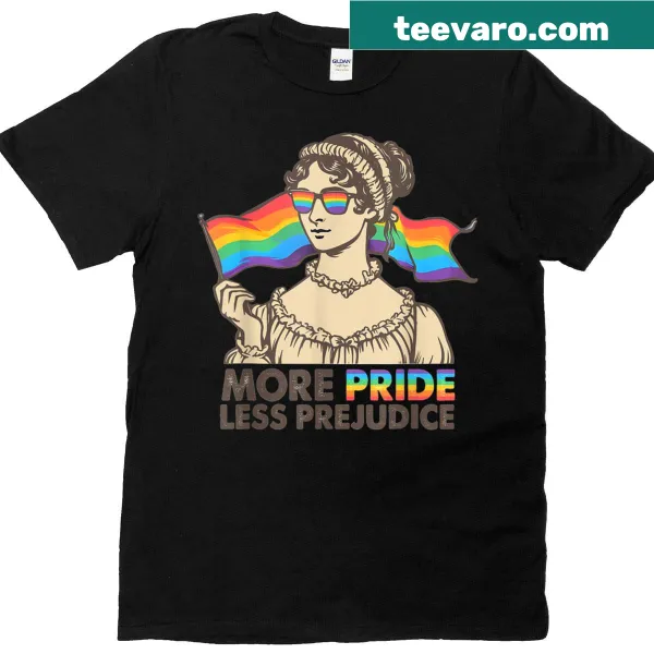 Vintage T-shirt with text 'More Pride Less Prejudice'