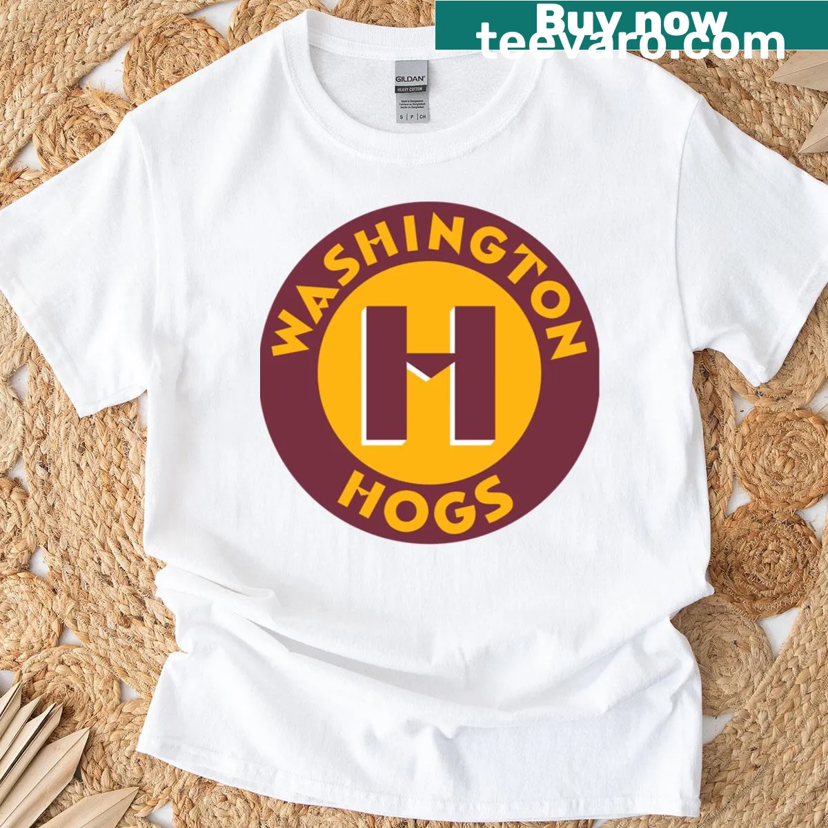 Illustrative Washington Hogs graphic on a t-shirt — on a men's t-shirt