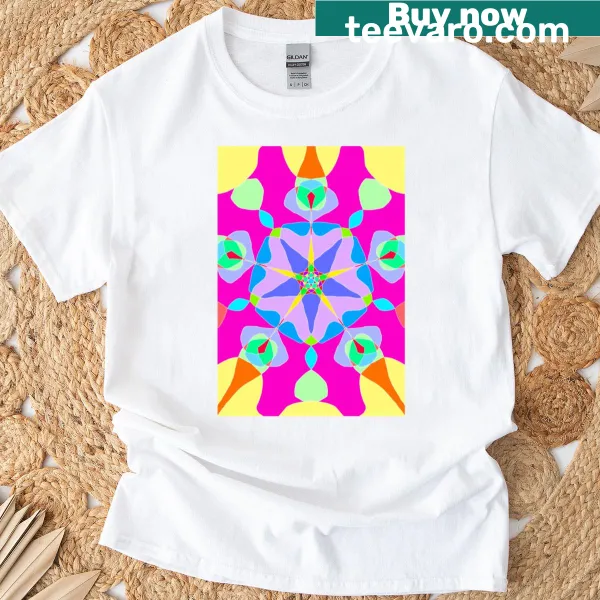Abstract wave design t-shirt with playful typography
