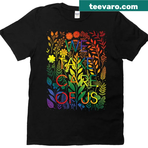 LGBTQ Pride Month T-shirt with wildflowers and rainbow design