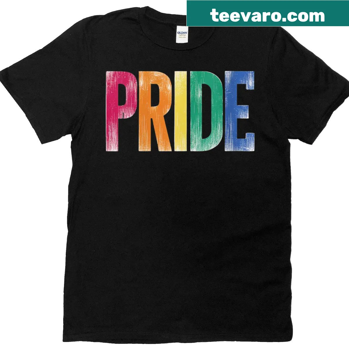 Distressed typography T-shirt supporting LGBTQ rights — on a men's t-shirt