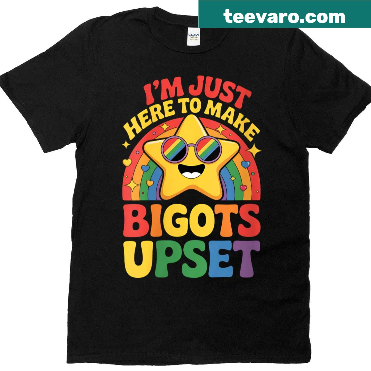 Funny LGBTQ pride t-shirt with a humorous message — on a men's t-shirt