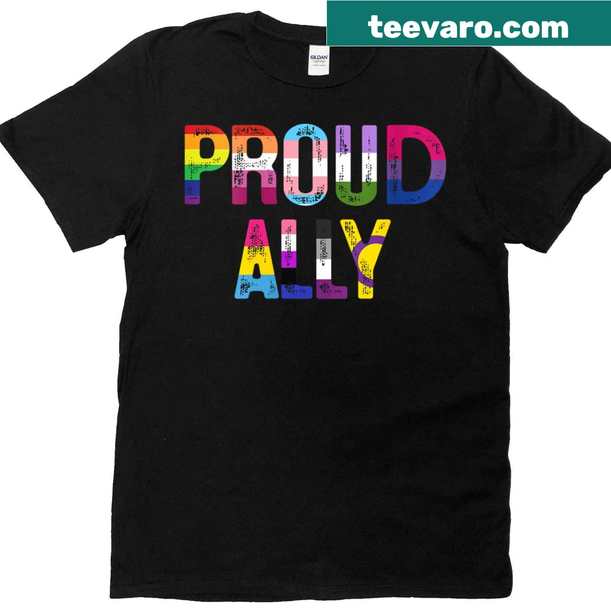 Proud Ally LGBTQ T-shirt with a bold supportive graphic. — on a men's t-shirt