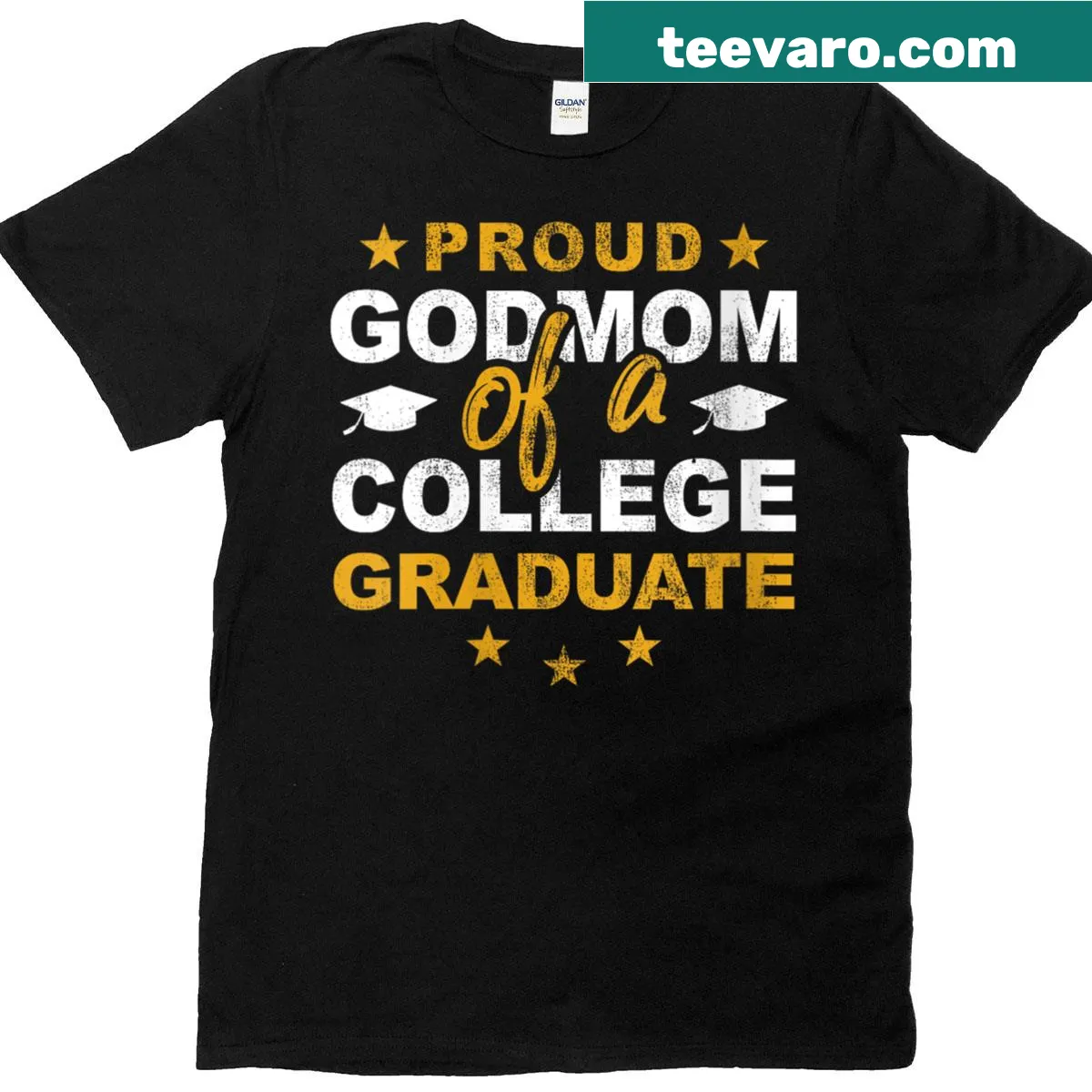Proud Godmom of College Graduate t-shirt — on a men's t-shirt
