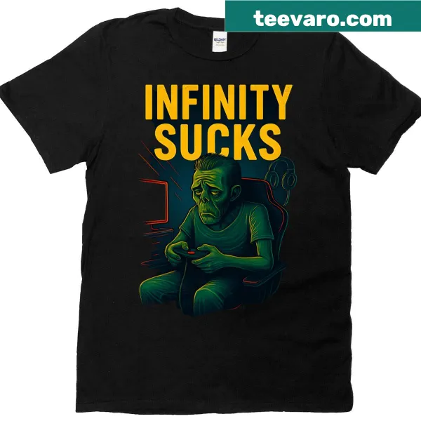 Oversized t-shirt with a humorous zombie gamer design