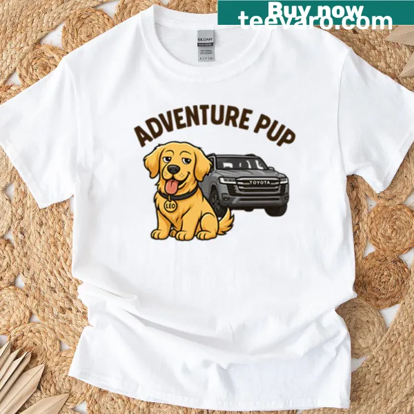Humorous dog and SUV graphic T-shirt