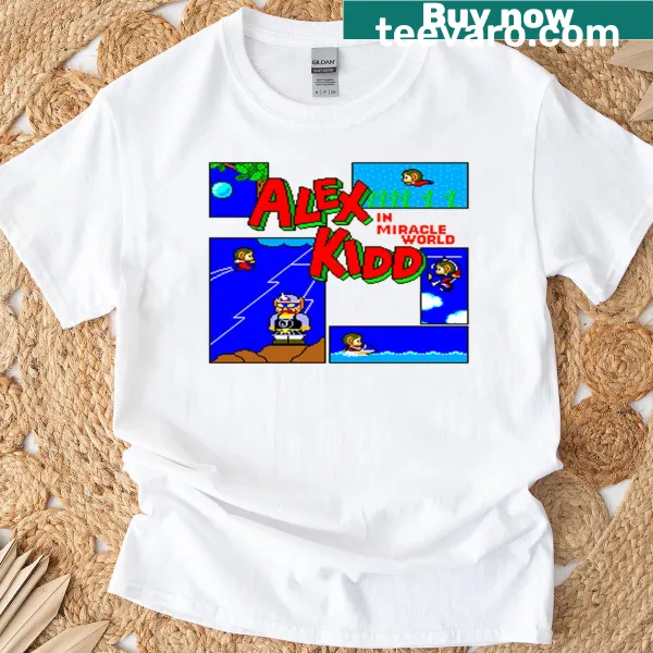 Cartoon T-shirt featuring Alex Kid in Miracle World