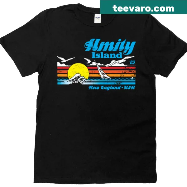 Illustrative T-shirt featuring Amity Island design