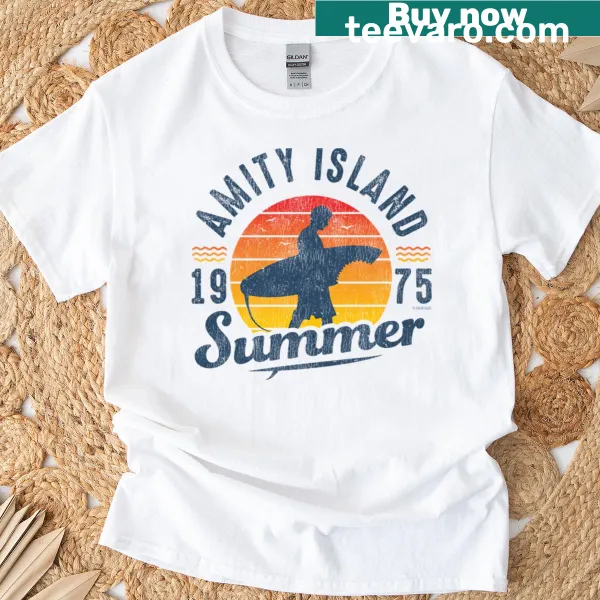 Vintage Amity Island graphic T-shirt celebrating summer adventures