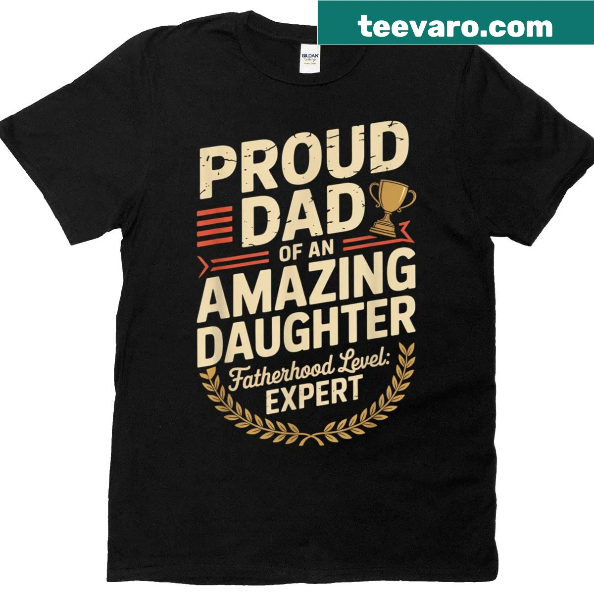 Funny T-shirt reading 'Awesome Like My Daughter'. — on a men's t-shirt