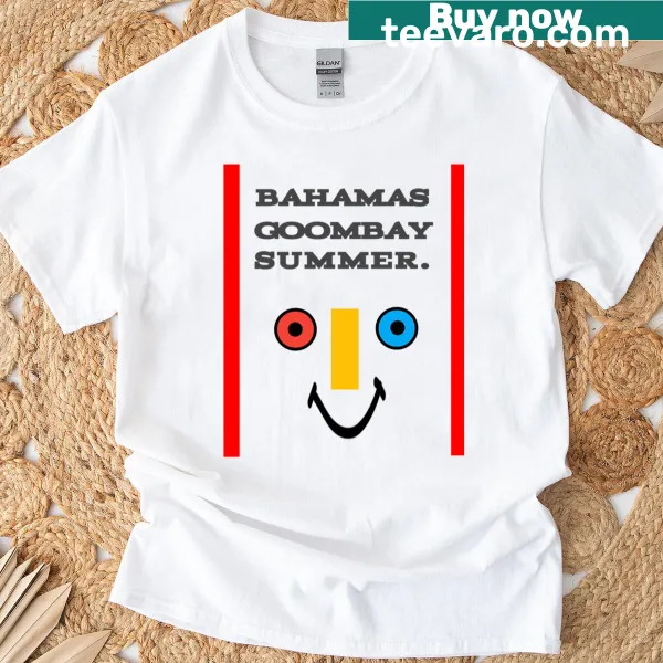 T-shirt featuring playful graphics inspired by Bahamas summer