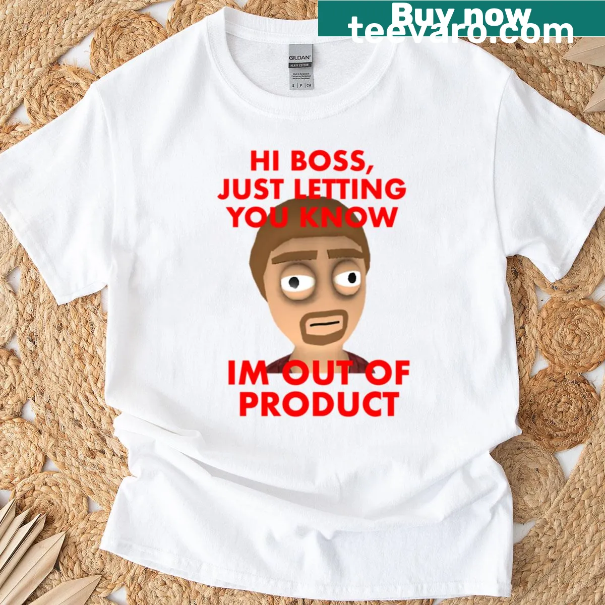 Minimalist silhouette t-shirt with Benji Coleman design — on a men's t-shirt
