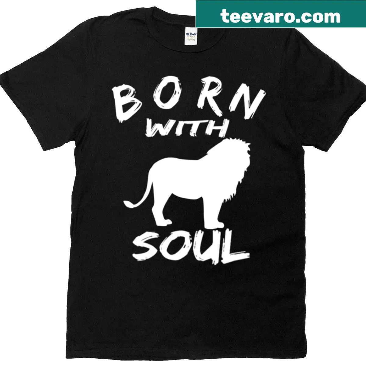 Illustration of a powerful lion symbolizing strength on a T-shirt — on a men's t-shirt