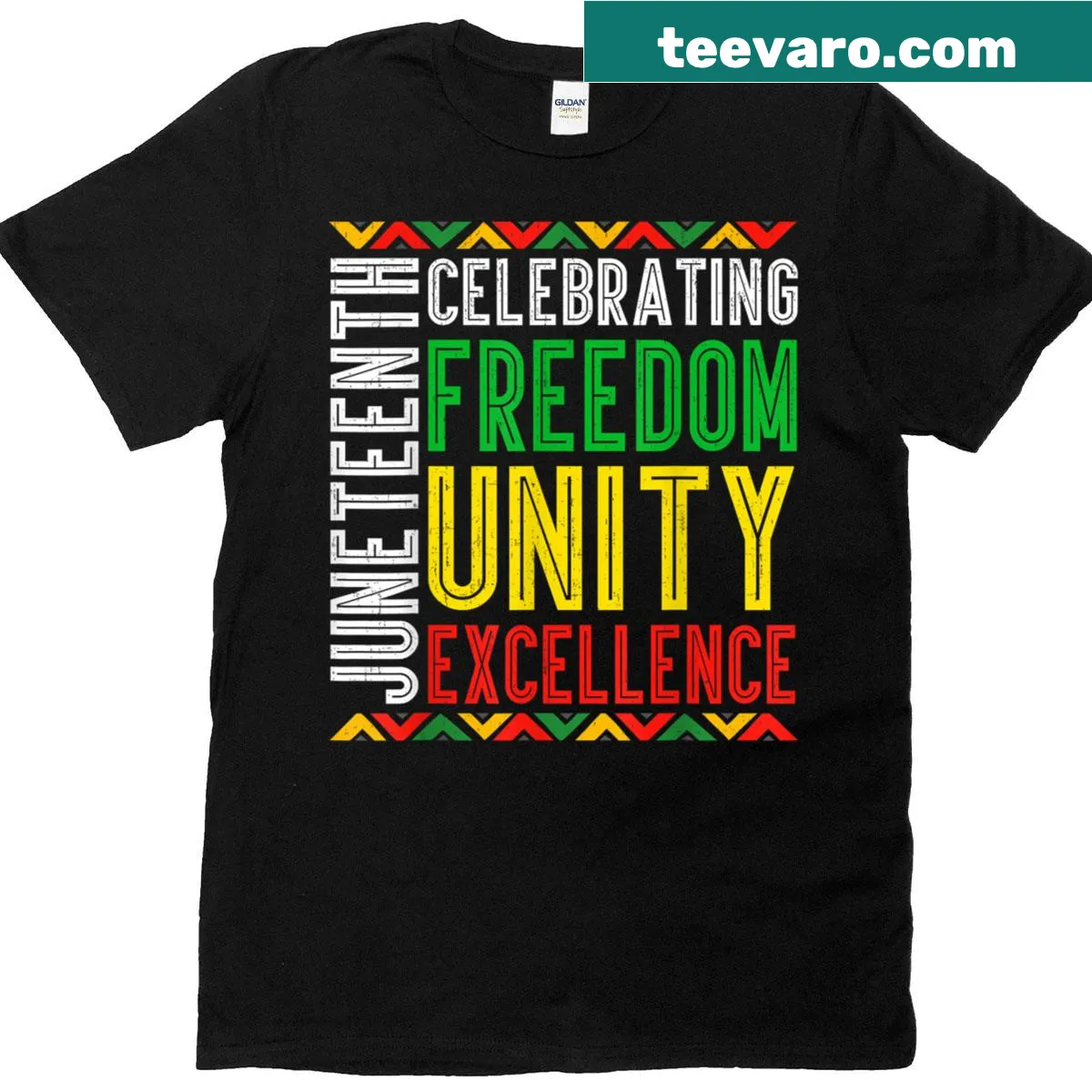 Juneteenth T-shirt celebrating African freedom — on a men's t-shirt