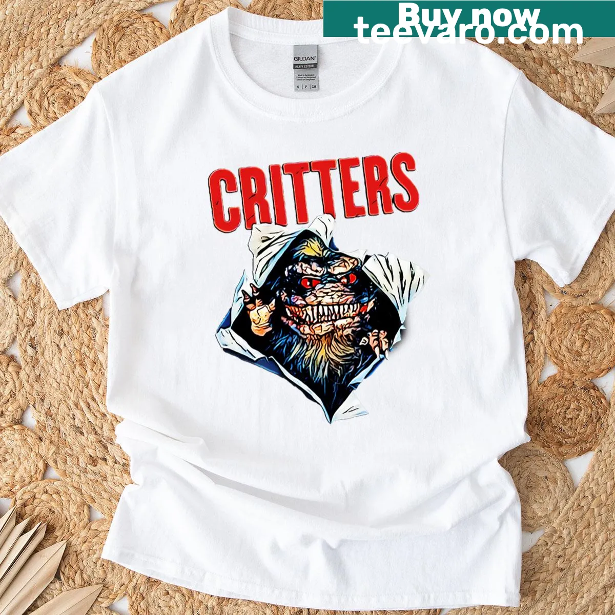 Illustration of Critters from the classic horror movie on T-shirt — on a men's t-shirt