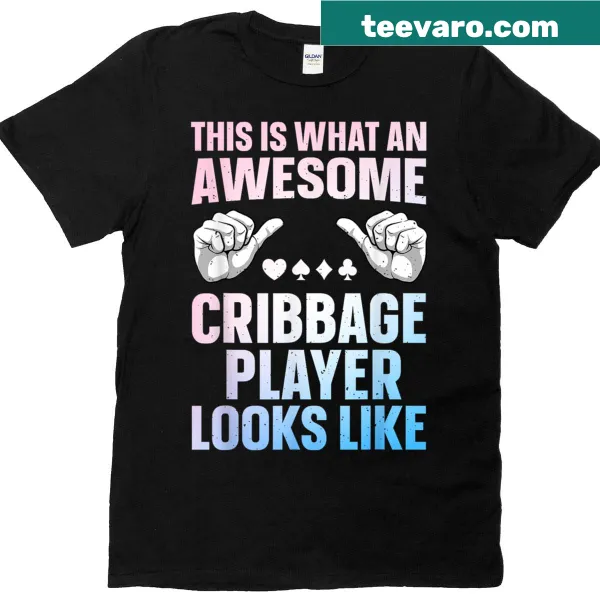 Cribbage board art t-shirt for card game enthusiasts