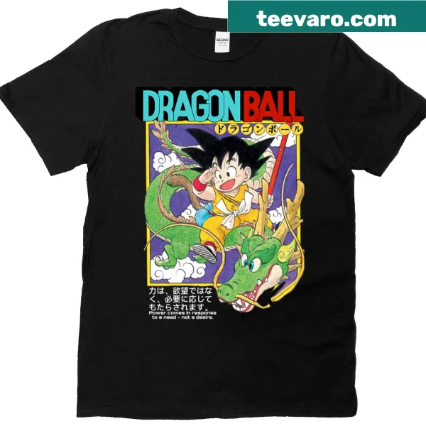 Nostalgic Dragon Ball design inspired by 90s aesthetics on a T-shirt
