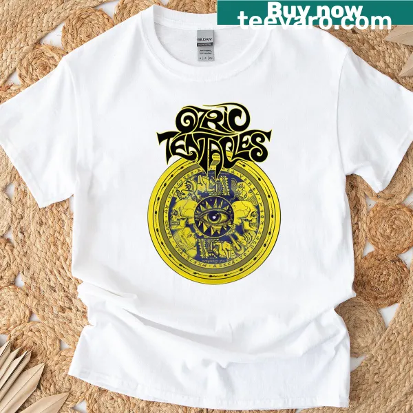 Illustrated Eternal Wheel graphic on a casual t-shirt