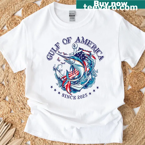American flag design t-shirt representing the Gulf of America