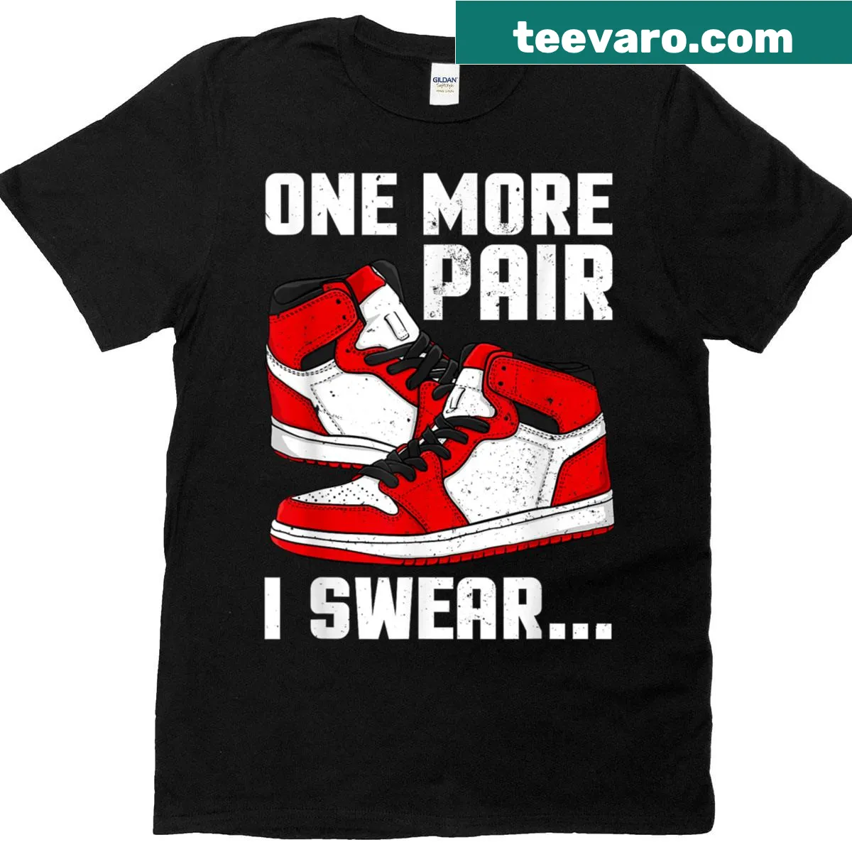T-shirt with a humorous sneaker design for sneaker lovers. — on a men's t-shirt