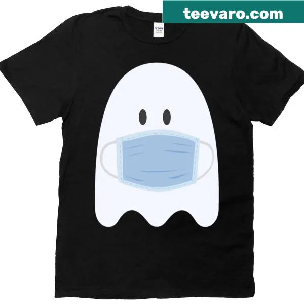 Ghostly figure in a mask illustrated on a T-shirt