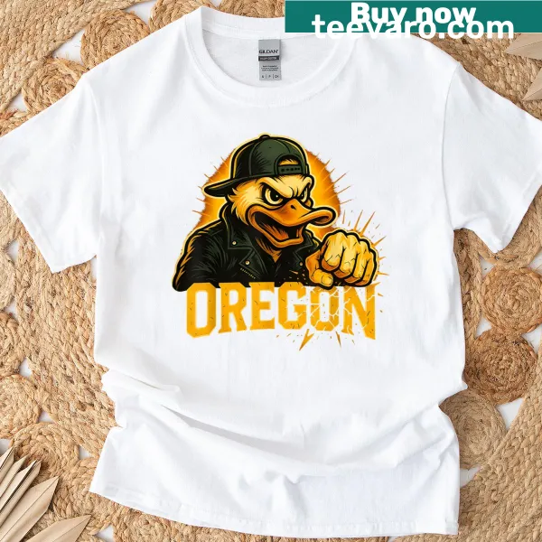 Artistic graphic of Oregon landscapes on a family-friendly t-shirt