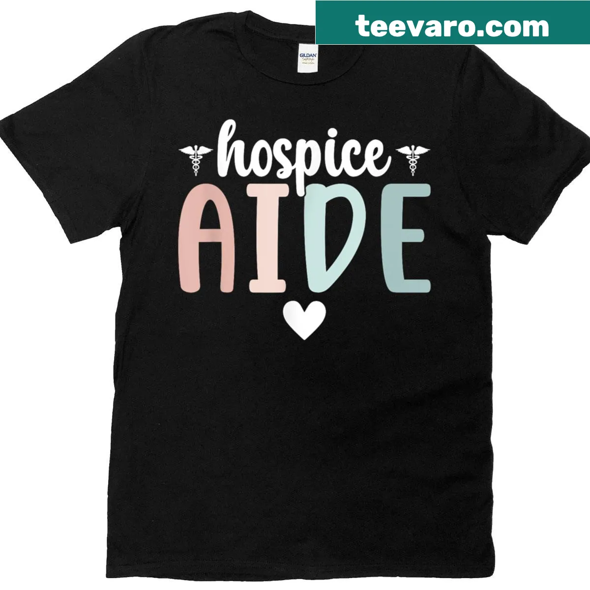 Hospice aide tribute graphic T-shirt for caregivers — on a men's t-shirt