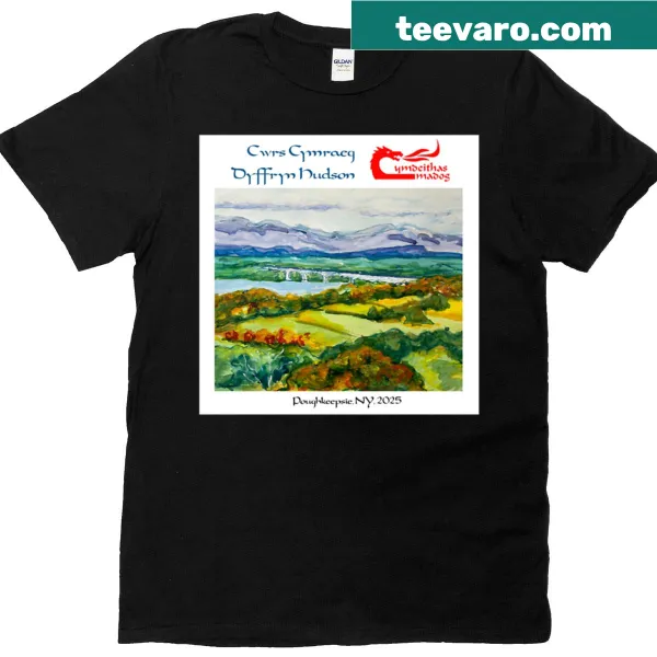 Hudson Valley Welsh Course themed T-shirt for language enthusiasts.
