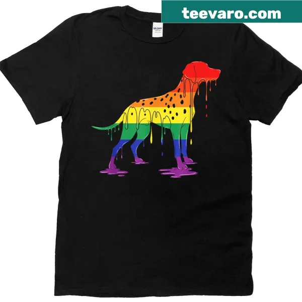 Ice cream drip t-shirt featuring Dalmatian spots for pride
