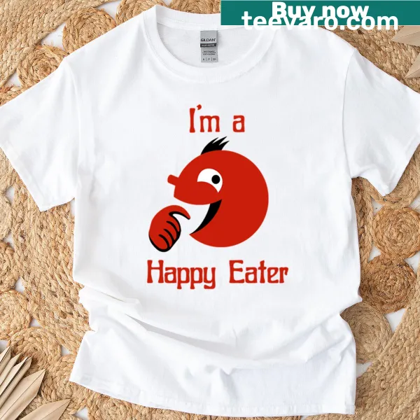 I'm A Happy Eater t-shirt with fun food-themed text